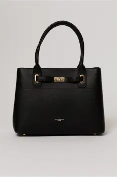 Geanta office neagra cu detalii aurii imagine