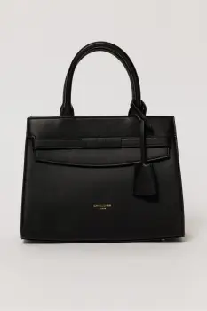 Geanta office neagra din piele ecologica cu aplicatie metalica imagine