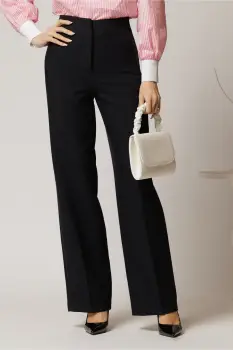 Pantaloni dama bleumarin croi dreptcu adaos de viscoza imagine