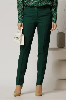 Pantaloni dama conici office verzi imagine