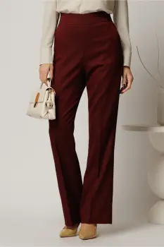 Pantaloni dama grena office croi drept imagine