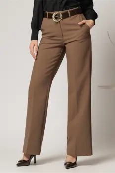 Pantaloni dama maro office cu buzunare imagine