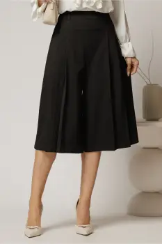 Pantaloni dama midi cu croi lejer si pliuri imagine
