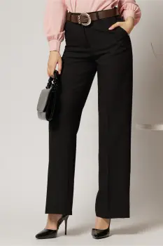 Pantaloni dama negri office cu buzunare imagine