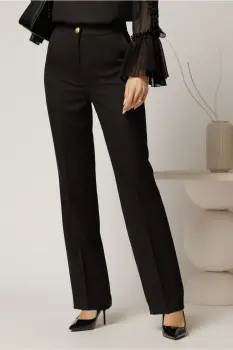 Pantaloni negri office cu croi pana imagine