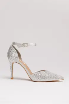Pantofi eleganti argintii cu aplicatii stralucitoare imagine