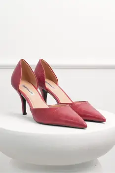 Pantofi rosii eleganti din piele ecologica cu model snake imagine