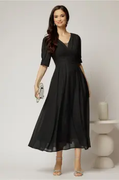 Rochie de ocazie negru sidef lunga de ocazie imagine