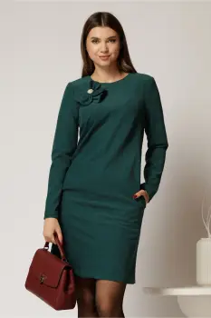 Rochie DY Fashion scurta din catifea reiata verde imagine