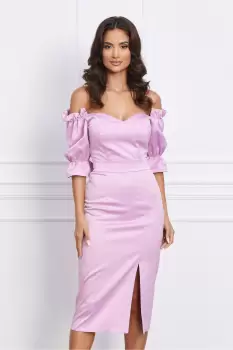 Rochie Ella Collection Sarah roz cu umerii goi imagine