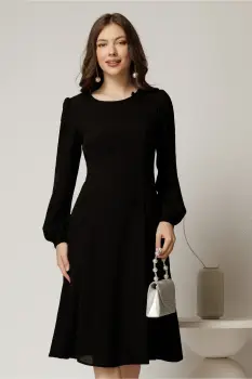 Rochie neagra eleganta de ocazie din voal in clini imagine