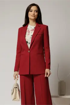 Sacou DY Fashion bordo oversize cu detalii la spate imagine