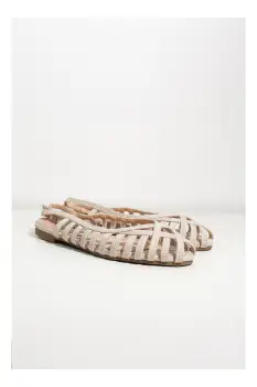 Sandale Ilona bej casual cu talpa joasa imagine