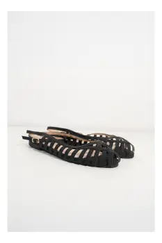 Sandale Ilona negre casual cu talpa joasa imagine