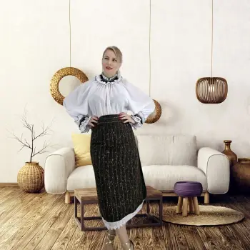 Bluza alba stilizata traditional Amalia 2 imagine