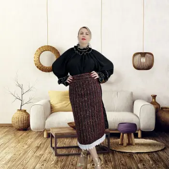 Bluza neagra stilizata traditional Amalia imagine