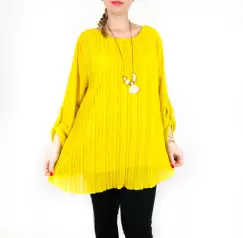 Bluza plisata Galbena Camelia imagine