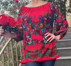 Bluza stilizata cu motive florale Sanziana 19 imagine