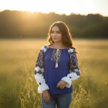 Bluza stilizata cu motive traditionale Laura imagine