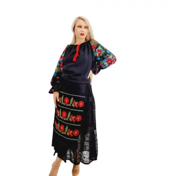 Bluza stilizata cu motive traditionale Margareta 10 imagine