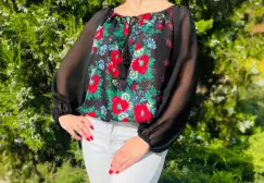 Bluza stilizata cu motive traditionale Margareta 8 imagine