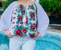 Bluza stilizata cu motive traditionale Margareta 9 imagine