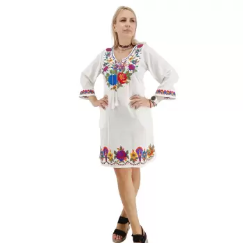 Rochie alba cu Broderie Danuta imagine