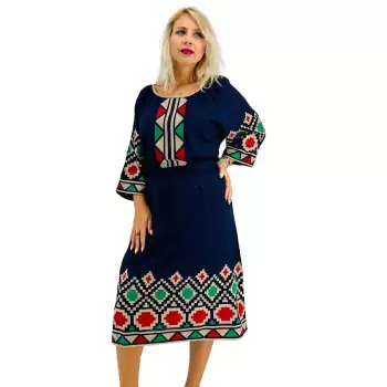 Rochie brodata cu motive traditionale Ionica imagine