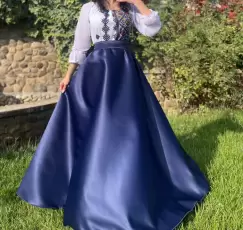 Rochie cu motive florale eleganta lunga Lavinia 2 imagine
