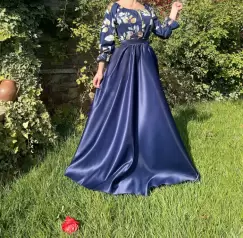 Rochie cu motive florale eleganta lunga Teo 4 imagine