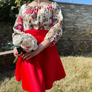 Rochie cu motive florale eleganta Teo 6 imagine
