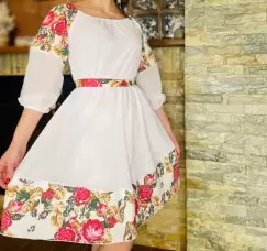 Rochie cu motive florale eleganta Teuta 2 imagine