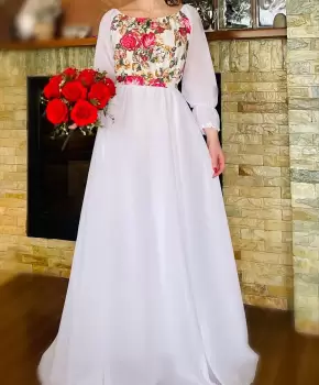 Rochie cu motive florale eleganta Teuta 3 imagine