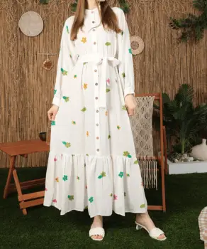 Rochie de dama lunga cu tesaturi brodate Bertha  2 imagine