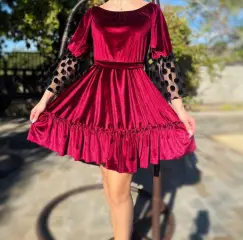 Rochie din catifea eleganta Nica imagine