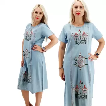 Rochie din Denim traditionala Marita imagine