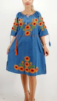 Rochie din Denim traditionala Priscilla imagine