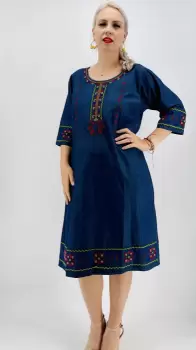 Rochie din Denim traditionala Sanda 53 imagine