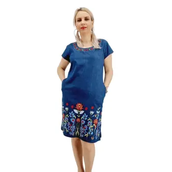 Rochie din Denim traditionala Sanda 61 imagine