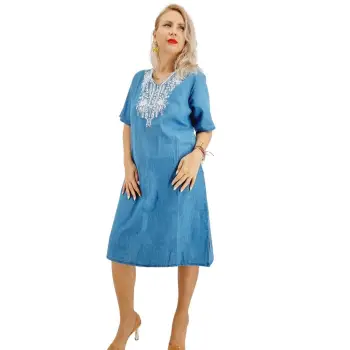 Rochie din Denim traditionala Sanda 66 imagine