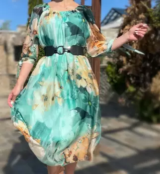 Rochie dreapta din matase Mariana imagine