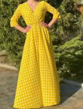 Rochie eleganta cu buline Nela 5 imagine