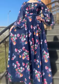 Rochie eleganta cu motive florale Florinela 5 imagine