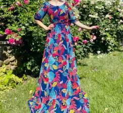 Rochie eleganta cu motive florale Florinela 7 imagine