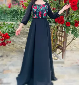 Rochie Eleganta cu motive stilizate florale Viviana imagine