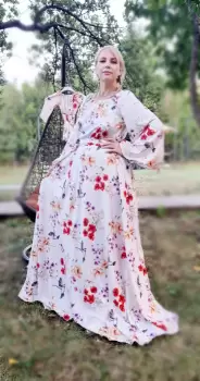 Rochie eleganta din barbie cu imprimeu floral Andrada 2 imagine