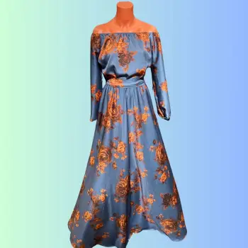 Rochie eleganta din barbie cu imprimeu floral Eleftheria 5 imagine