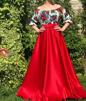 Rochie eleganta lunga Bujori 5 imagine