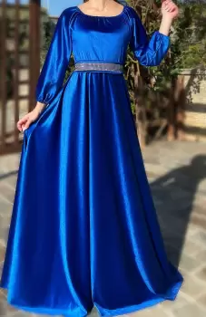 Rochie eleganta lunga din catifea Cati imagine