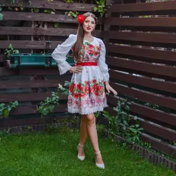 Rochie Habibi Flowers Midi imagine